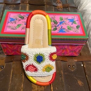 Farm Rio Sunset Crochet Slide Sandal